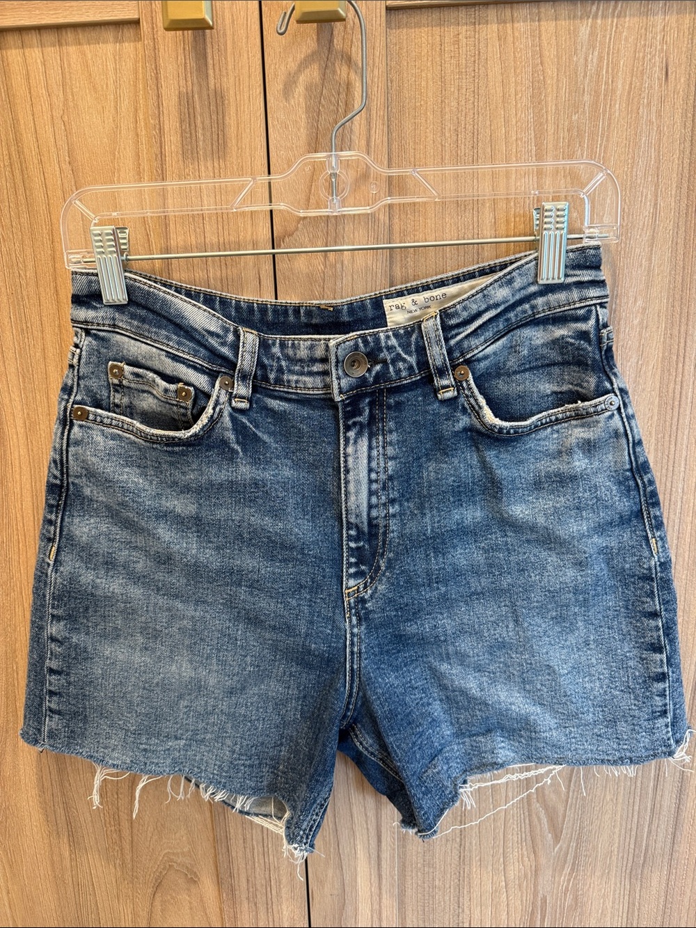 rag & bone Nina High Rise Denim Cutoff Shorts in monterosso
